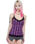 Daytona Tank - Purple Plaid