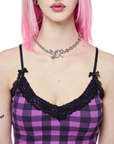 Daytona Tank - Purple Plaid
