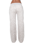 grey leopard print sweat pants on a white background