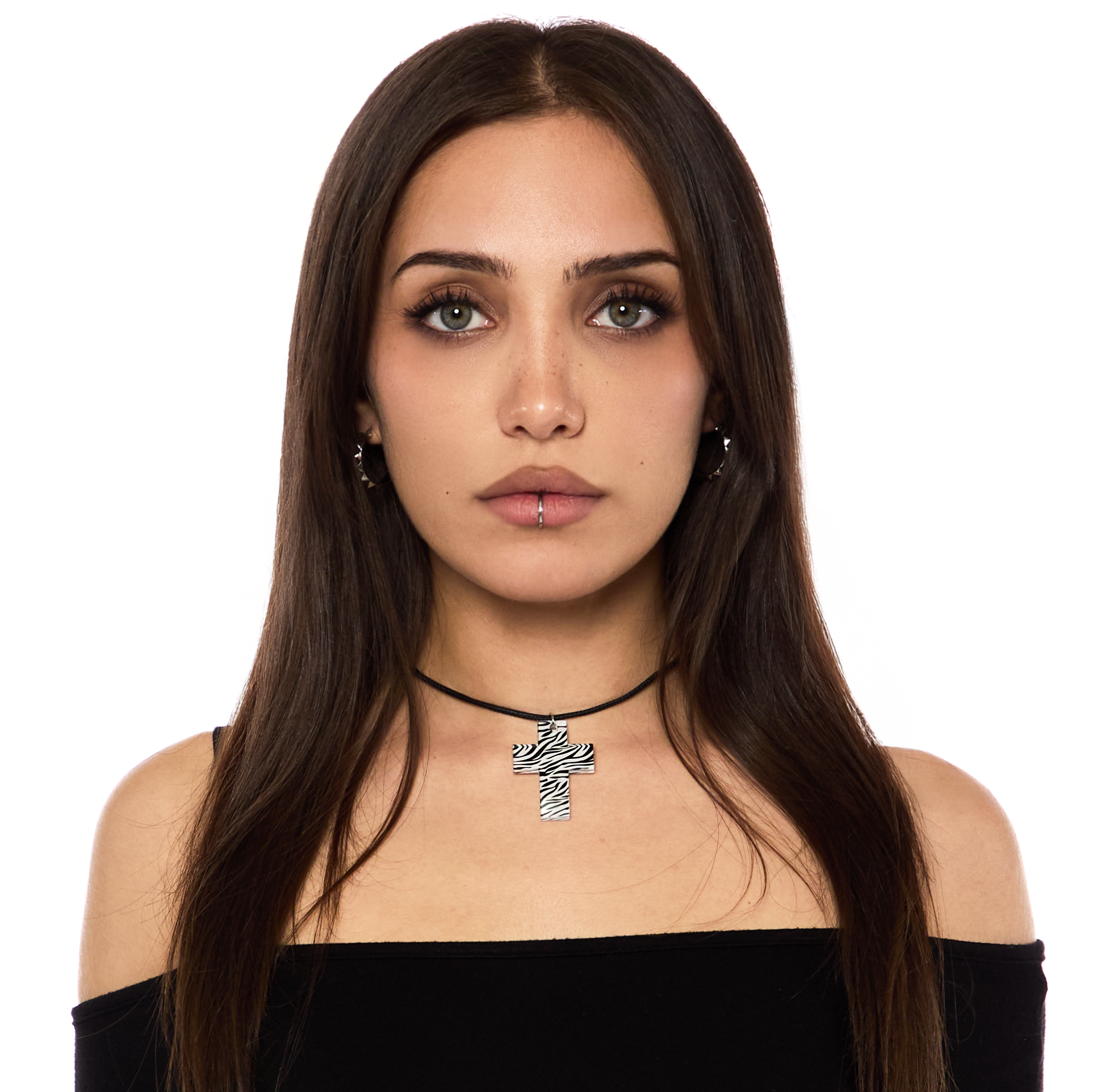 Zebra Cross Necklace