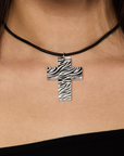 Zebra Cross Necklace