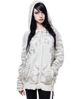 White Tiger Knit Hoodie
