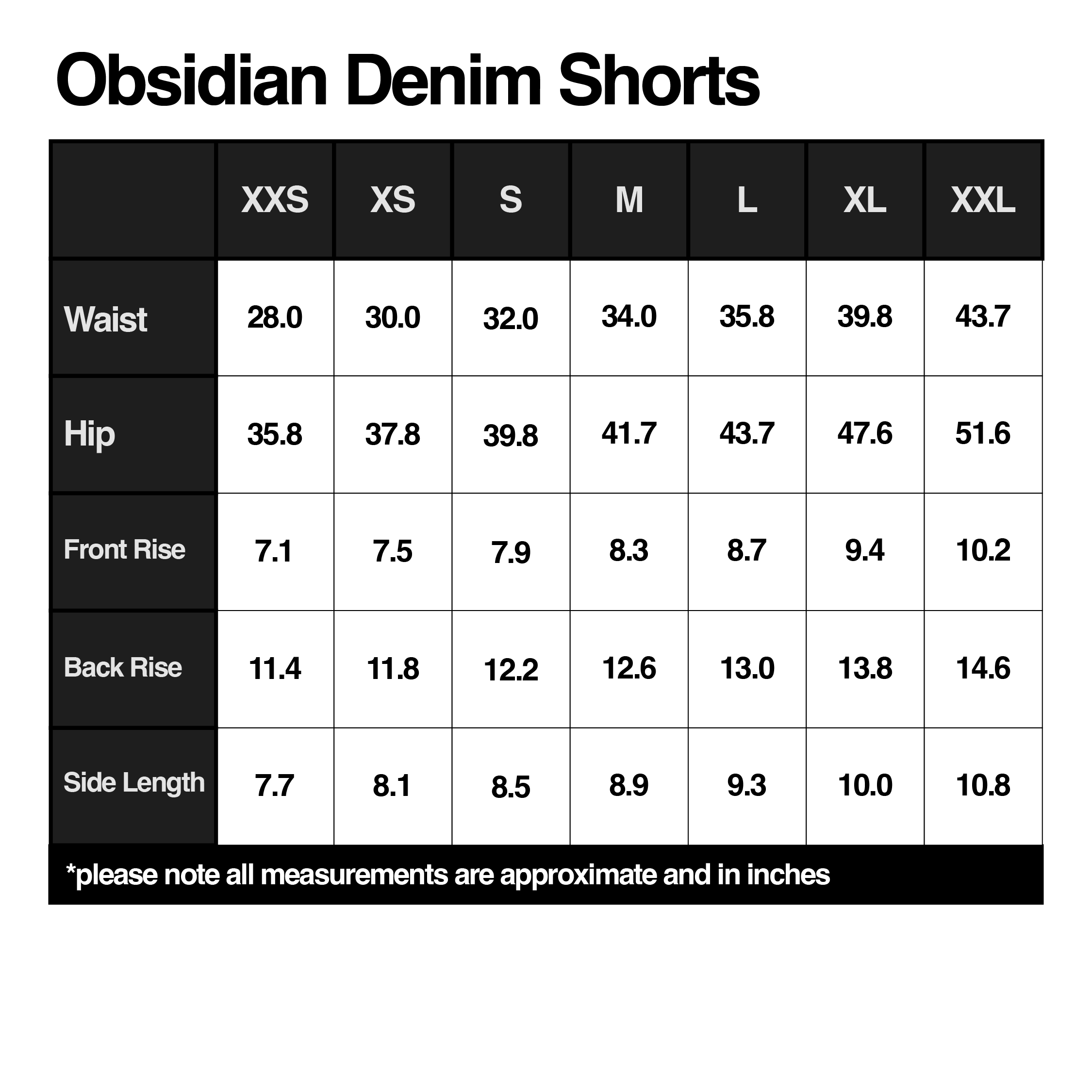 Obsidian Denim Shorts