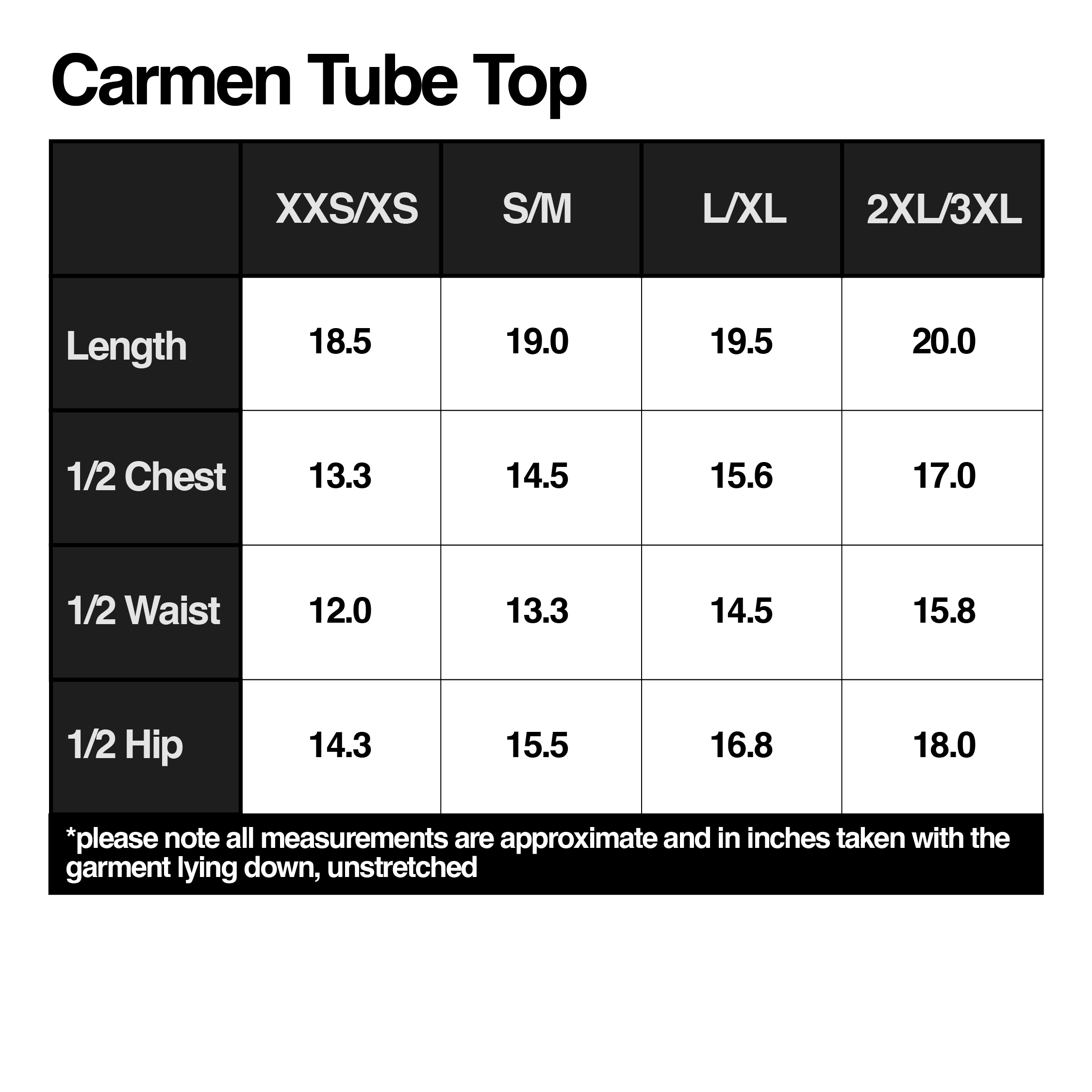Carmen Tube Top - Black