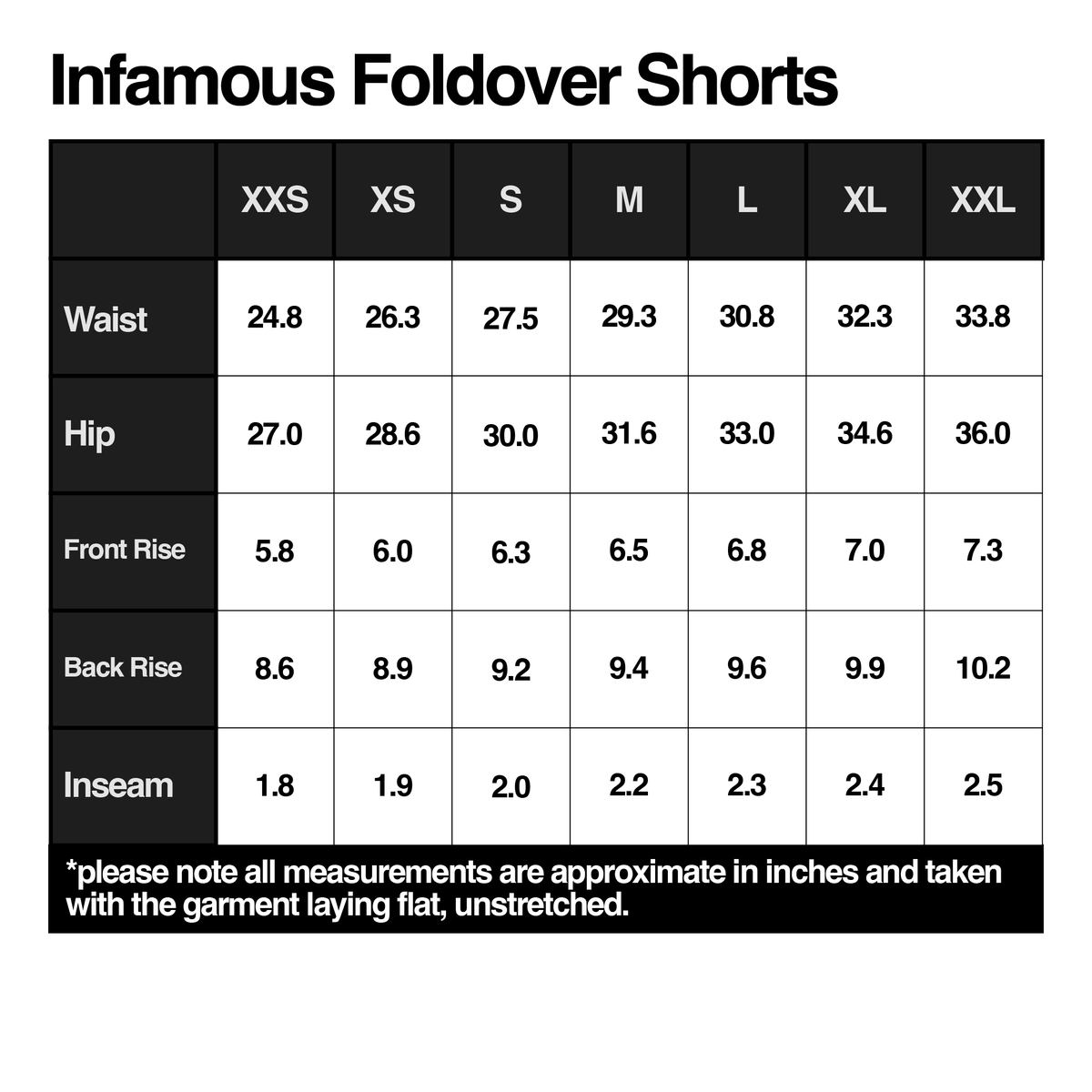 Infamous Foldover Shorts
