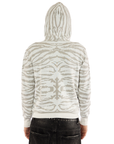 White Tiger Knit Hoodie