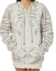 White Tiger Knit Hoodie