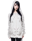White Tiger Knit Hoodie