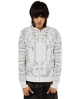 White Tiger Knit Hoodie