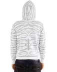 White Tiger Knit Hoodie