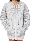 White Tiger Knit Hoodie