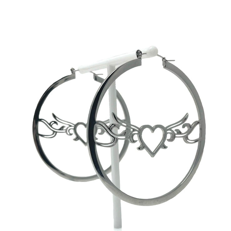 Tattoo Heart Hoops